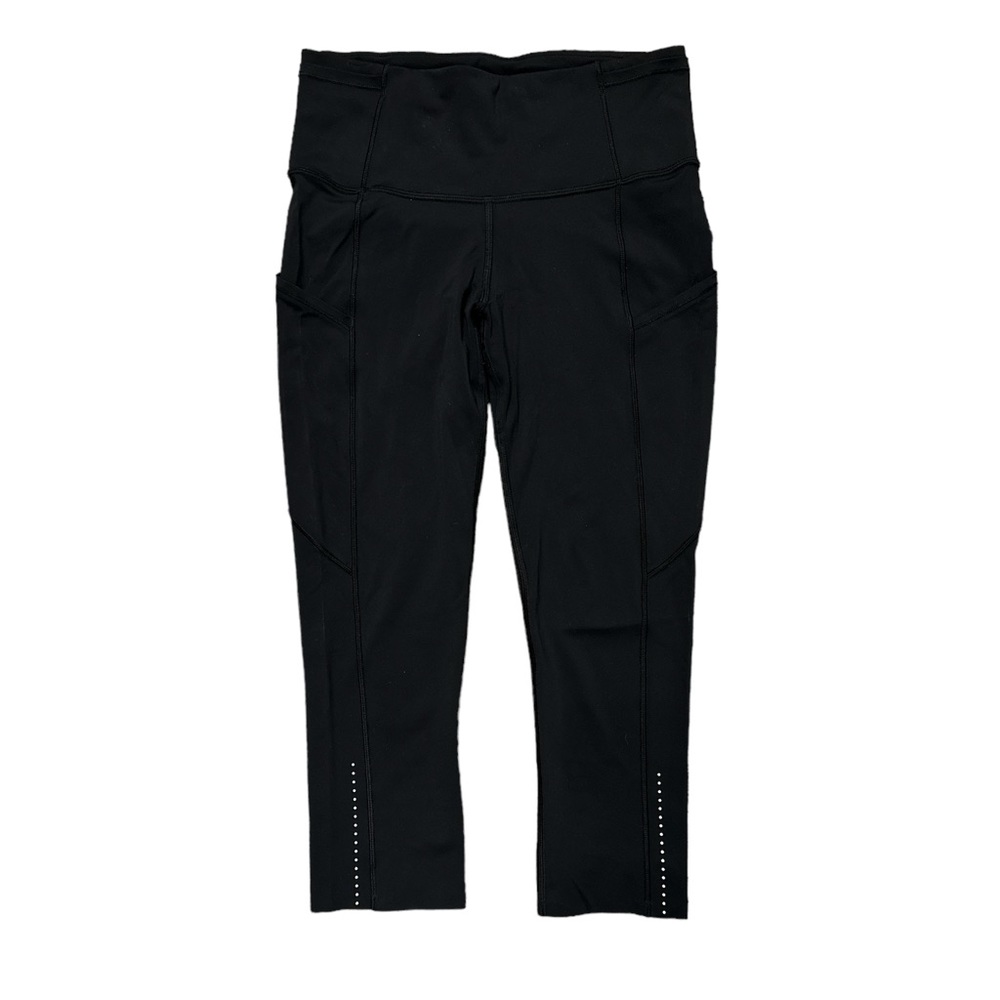 EUC Lululemon Fast & Free Crop II *Nulux 19" Black size 4